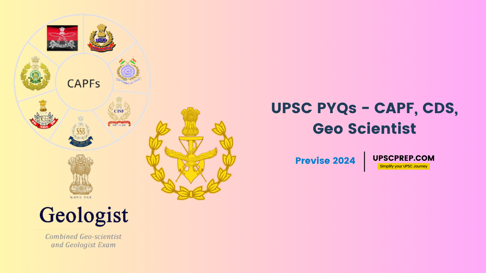 PYQs for UPSC Prelims - CAPF, CDS, Geo Scientist
