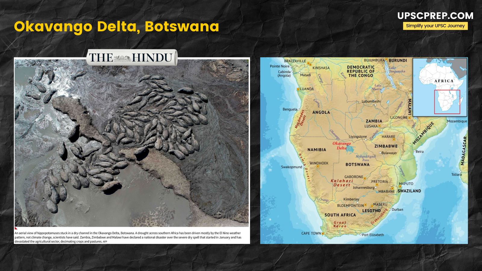 Okavango Delta, Botswana | The Hindu | UPSCprep.com | UPSC