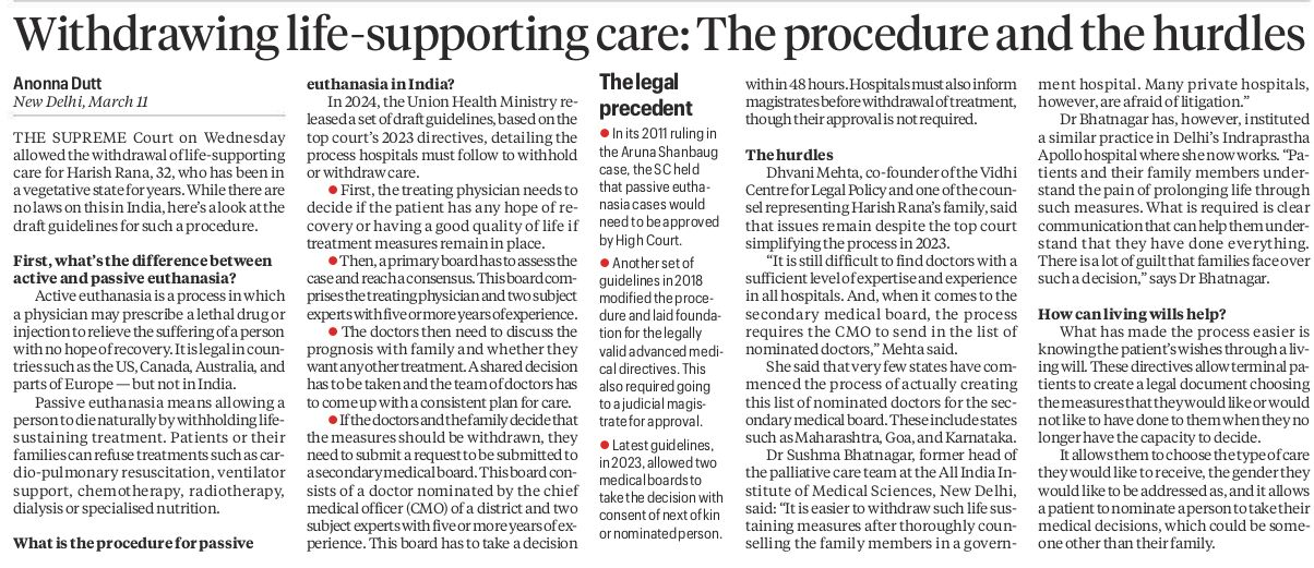 Euthanasia Procedure | Harish Rana Case | UPSC | Supreme Court 