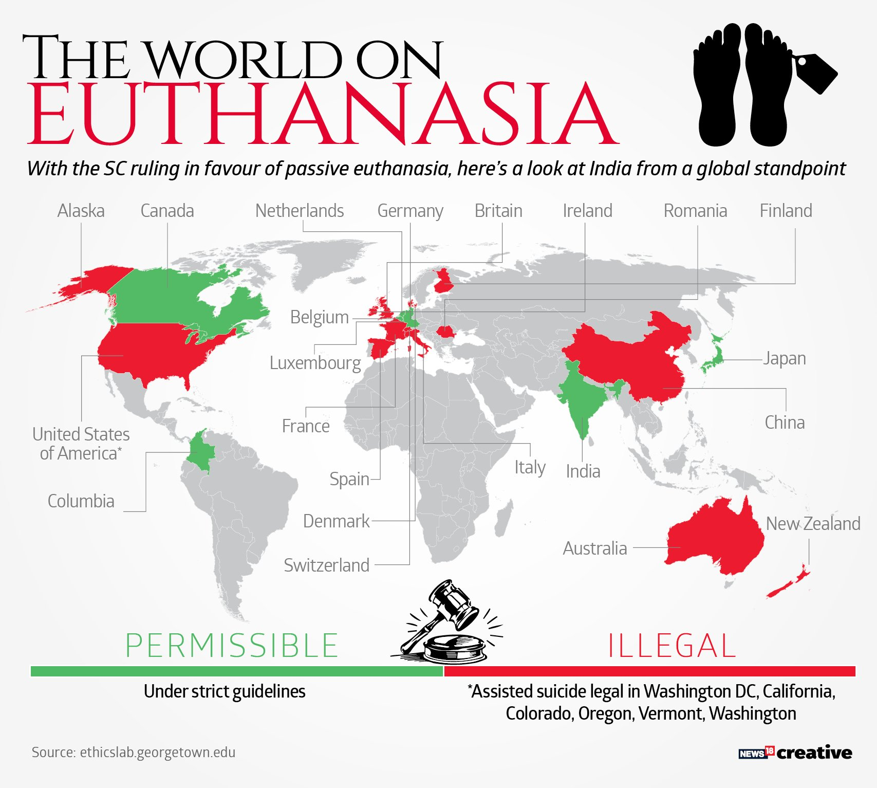 Euthanasia laws around the world | Legal or Illegal | UPSC Maps